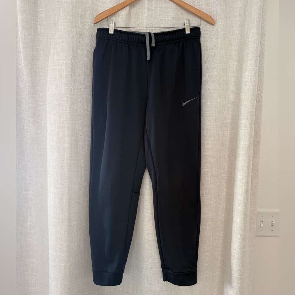 Nike Navy Blue Jogger Pants with Silver Swoosh